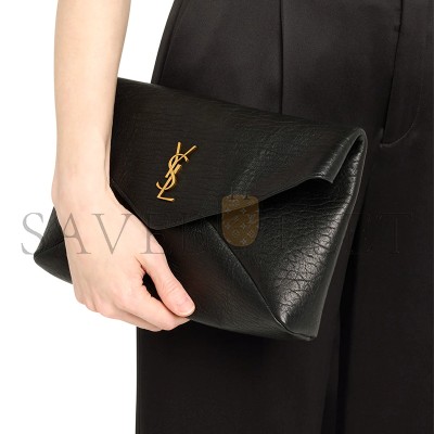 YSL LARGE ENVELOPE POUCH CLUTCH BAG IN LEATHER 401243653778 (29.5*18*4.5cm)